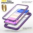 Diaclara Compatible with iPhone 11 Case, Full Body Rugged with Built-in Touch Sensitive Anti-Scratch Screen Protector, Soft TPU Bumper Case Clear Compatible with iPhone 11 6.1" (Purple and Clear)