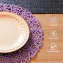 AHHFSMEI Paper Braided Round Placemats Set of 12 Natural Non-Slip Heat Resistant Table Mats for Dining Tables Woven Indoor Outdoor Place mats(Purple,12)