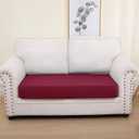 hyha Outdoor Couch Cushion Covers, Sectional Couch Sofa Covers Washable, Jacquard Diamond Lattice, Stretch Sofa Seat Cushion Cover for Indoor/Outdoor Patio Furniture (1 Piece for Medium, Wine Red)