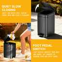 Dog Poop Trash Can Outside, 2.7Gal Dog Waste Trash Can with Lid, Foot Pedal, Dog Waste Container with 20 Bags, Pet Poop Bucket with Soft Close for Backyard Odor Control, Black