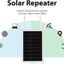 Solar WiFi Extender Outdoor, 15W Solar Powered WiFi Repeater, WiFi Extender Signal Booster Solar Battery, 2.4GHz Wireless Signal Booster WiFi Router, 26000mAh Battery, IP65 Waterproof, 200m Range