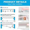 MEXAU 1Pcs Spring Tension Curtain Rod 26-39 inch Spring Tension Rods Pink Tension Rods Adjustable Spring Rod Extendable Tension Rod For Kitchen, Bathroom, Window
