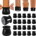 BUMACO Chair Leg Floor Protectors Chair Leg Protectors for Hardwood Floors Silicone Pads Covers to Protect Floors (Black-20 Pcs, Universal L (1.3"-2")
