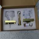 Square Glass Crystal Door Knobs Interior, Bedroom and Bathroom Privacy Satin Brass Gold Door Knobs with Lock, Diamond Shape Keyless