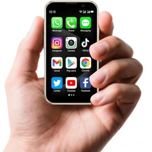 Mini 3G Smartphone Unlock, 3-inch high-Definition Touch Screen Dual SIM Card Dual Standby Mini Phone, Portable Backup Compact Phone, Suitable for Students and Children as Gifts (Golden, 2GB+16GB)