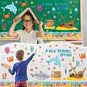 Outus 105 Pieces Under The Sea Bulletin Board Decorations Set Summer Ocean Bulletin Board Decorations Sea Animals Cutouts for Classroom School Chalkboard Church Wall Sunday Decor