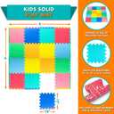 ProSource Baby Play Mat, Soft Foam Floor Tiles for Kids, Interlocking EVA Panels for Playpen Use, Crawling Development Surface, Safe Non-Toxic Toddler Flooring, 16 Tiles, Multicolor