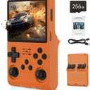 RegiisJoy 30000 in 1 Handheld Game Console, 3.5 inch IPS Screen Retro Game Console, 256G Mini Portable Pocket Arcade 3800mAh 45 simulators (Orange)