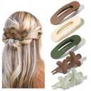 Yanibest 5 Pcs Flat Hair Clips - Stylish Lay Flat Claw Clips for All Hair Types,Multi-Styles Matte Non-slip Hair Clips for Women Girls Wedding Prom Party Hair Decorations (Neutrals)