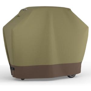 StorageWorks 58 Inch Heavy Duty BBQ Grill Cover for Outdoor, Waterproof Barbecue Covers with Buckles, Weather Resistant, Fits Weber, Brinkmann, and Other Standard Grills, Brown & Khaki, 1 Pack, Size: 58" L x 26" W x 47 ¾" H