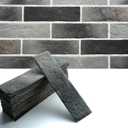 Gray Faux Brick Wall Tiles, 3D Thin Brick Veneers for Indoor Outdoor Wall Decoration, for TV Background, Bedroom, Bathroom, and Fence Panels 76pcs 10 sq.ft