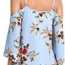 Milumia Women's Boho Cold Shoulder Floral Print Kimono Sleeve Tunic Dress (XL)