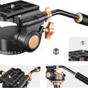 Soonpho Q-08S Heavy Duty Video Camera Tripod Fluid Drag Pan Head with Extended Handle for DSLR Camera,Camcorders,1/4 & 3/8 inch Screw Sliding Plate 360 Degree Rotating Tripod Head