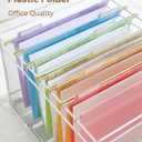 SortRax Plastic Hanging File Folders, Sturdy & Tear-Resistant, Letter Size, 12 Pack with Insertable 1/5-Cut Tabs, Pastel Colors