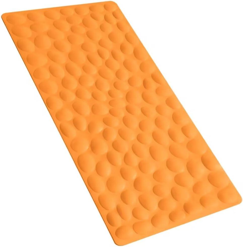 Non-Slip Bathtub Mat OTHWAY Soft Rubber Bathroom Bathmat with Strong Suction Cups (Orange, 16x31.5 inch)