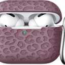 DGege for Airpods Pro 2nd Generation Case Cover Compatible with Airpod Pro Case Cover, Leopard Engraved Skin Cover Compatible with Apple Airpods Pro 2nd/1st Case,Front LED Visible, Smoke Violet