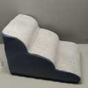 POCBLUE Dog Stairs for Small Dogs 15.7" H, Wide Pet Step for Couch/Sofas/Chairs, Curved Pet Ramps for Small Dogs & Cats with HighDensity Foam and Washable Cover, 3Step, Grey