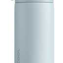 ENCOOL Leakproof Insulated Water Bottle with Straw Dual-Sip Water Bottle Bag-Safe Design for Work, Commute & Gym  Keeps Drinks Cold All Day, 18 oz, Frost Blue