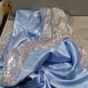 Suhine Mardi Gras Costume Sequins Princess Hooded Cape Costume Shiny Fairy Mermaid Cloaks Cosplay Party God Woman (160 cm, Mainly Silver and Blue)