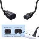 4 x 0.3M IEC C14 to C5 Power Cord, 250V 10A, for Laptop Power Supply, Monitor, Printer and More (0.3M C14 to C5 Power Cord)
