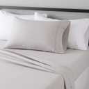 Amazon Basics Lightweight Super Soft Easy Care Wrinkle-Free Breathable Brushed Microfiber 3 Piece Bed Sheet Set with 14-Inch Deep Pockets, Twin, Light Gray, Solid