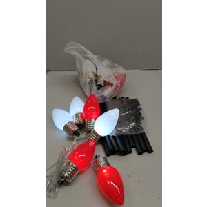 12 Pack C9 Christmas Lights Outdoor, Jumbo Bulbs Outdoor Christmas Decorations Plug in with Timer, Waterproof Pathway Lights for Outside Indoor Party Yard Garden Wedding Xmas Decor (Red and White)