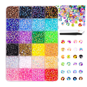 16000Pcs Resin Jelly Rhinestones with Tweezers for Crafting, Mixed-Color 4mm Flatback Gems, Bedazzling Crystal with 1Pcs 10ml B7000 Jewelry Glue for DIY Crafts Clothing Tumblers Shoes Nail Art