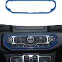 RT-TCZ Air Conditioning Dashboard Center Console Control Trim Panel Cover Interior Accessories Decoration Trim Kit for 2018-2022 Jeep Wrangler JL JLU & Jeep Gladiator JT (Blue)