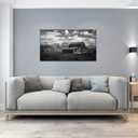 LevvArts Grand Teton National Park Picture Canvas Wall Art Black and White Moulton Barn Poster Prints USA Landscape Wyoming Canvas Artwork for Home Living Room Decor Framed Ready to Hang, 20"L x 36"W