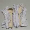 Non-Toxic Platinum Silicone Kitchen Utensil Set of 4 – Non-Scratch Cooking Spoon & Spatula, 100% Plastic Free, Stainless Steel Core, Heat Resistant 500°F, Beige