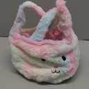 Easter Baskets for Kids,Plush Egg Hunting Easter Buckets with Handle Folded Ears, Gifts Boys Girls (Multi-1)