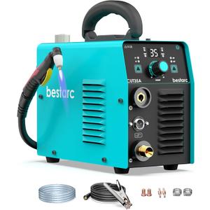 Plasma Cutter, 35Amps 110V Single Phase, IGBT Inverter bestarc Plasma Cutter Machine, 1/4" Clean Cut 1/2" Max Cut, Post Flow, 2T/4T for Beginners DIY