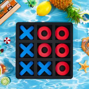 Liliful Floating Tic Tac Toe Board Game 12''X12'' Board Chess Board Portable Games Classic Board Game for Family Pool Playing Board Games