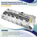 N54 Upgraded Aluminum Engine Valve Cover Kit Compatible with B-M-W 135i 335i 535i 740i 740Li M2 M235i M240i X6 Z4 L6 3.0L, OE# 11127565284