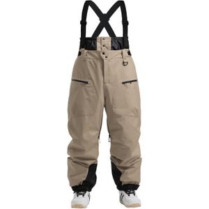 GSOU SNOW Men Snow Bibs Women Baggy Ski Pants Snowboard Overall Insulated Waterproof Windproof Warm Winter (Small, Caramel)