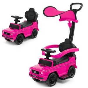 3 in 1 Ride on Push Car Mercedes Benz G350 Stroller Sliding Car w/ Canopy