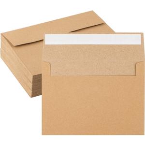 50 Pack Kraft Envelopes - 4 x 6 Inch Brown Kraft Paper Envelopes for Invitations, Cards and Postcards