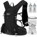IX INOXTO Hydration Pack Backpack, Lightweight Water Backpack with 2L Hydration Bladder Daypack for Men Women,Running Hydration Vest for Trail Running Hiking Cycling Race Climbing (All black)