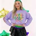 Fat Tuesday Sweatshirt for Women Long Sleeve Shirt New Orleans Novelty Graphic Pullover Outfit (XL)