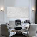 SHEYOYE White Textured Abstract Wall Art Canvas 24x48 Inch, Hand Painted Modern Wall Art, Minimalist Neutral Wall Decor, Canvas Wall Art for Living Room Bedroom, Gallery Wrapped Ready to Hang