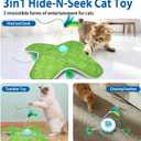 2 x Interactive Cat Toys Rechargeable, Hide and Seek Kitten Toy with Touch Activated, Moving Concealed Feather, Tumbler Toy Design, Automatic Cat Toys for Indoor Cats to Chase and Exercise (Green)