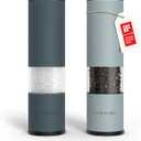 LARS NYSM Salt and Pepper Grinder Set 2 pieces I Salt Pepper Mill with Adjustable Ceramic Grinder I Design Spice Grinder Set Manual (Blue) (Stone Blue/Sky Blue)