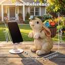 PETAFLOP Solar Garden Statues Outdoor Decor, Rabbit with Flower Basket & Butterfly for Patio Balcony Backyard Lawn Yard Decorations, Father’s Day Birthday Housewarming Gifts for Women, Mom, Grandma