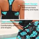 Yonique Two Piece Tankini Bathing Suits T-Back Blouson Swim Tops with Boy Shorts Women Swimsuits Sporty Swimwear (Black)