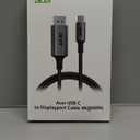 acer USB C to DisplayPort Cable 6.6 FT (4K@60HZ 2K@165Hz), Type-C to DisplayPort Cord (Sturdy Aluminum, Plug & Play) Thunderbolt 3/4/5 Compatible with MacBook Pro/Air, iPhone 16 Pro/Max, XPS, Surface