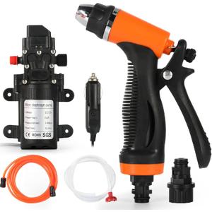 Jadeshay 12V Car Washer High Pressure Cleaning Pump Kit, Portable Lightweight Multi-Functional Electric Cleaning for Vehicles