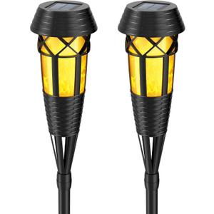 Flickering Flames Torch Light Solar Garden Lights Waterproof Landscape Lighting - 2 Pack