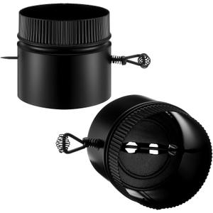 Pelopy 6 Inch Stove Pipe Damper Kit with Cast Iron Double-Wall Stovepipe Stainless Steel Damper Wood Burning Stove Top Connecting Adapter for Stoves Flue Outlet for Heating System