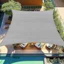 Shade&Beyond Rectangle Sun Shade Sail 06'X10' Permeable Canopy Blue for Patio Garden Yard Deck Pergola