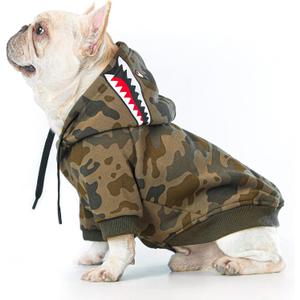 Camo Dog Hoodie Dog Clothes Extra Warm Fleece Lining Stretchy Fit for Medium Dogs (Camo, Medium, Chest:18",Back:12")